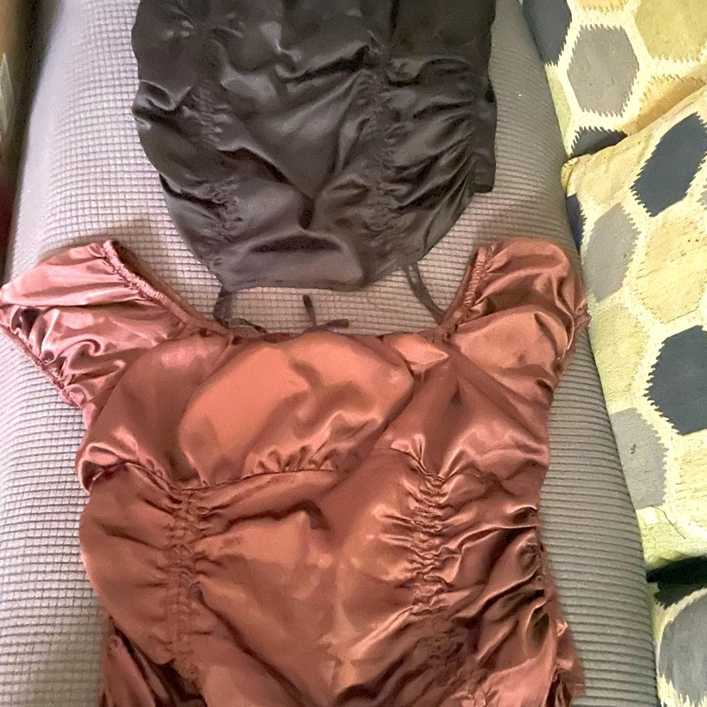 Black and brown silk scrunchie 2 blouses